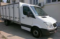insulated Bakery Delivery Van with holding capacity of 120 bakery cases based on Mercedes Sprinter 313 light truck frame