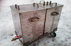 Trolley with Stainless Steel Containers designed for transportation of glue